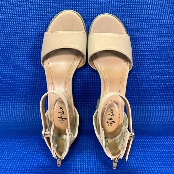 STYLE & CO KATERINAA Women`s Size 7M Brown Beige Open Toe Heels 10011738300 - Picture 5 of 8